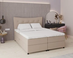 Boxspringbed NEVADA - comfortbed met opbergruimte, tweepersoonsbed, 160x200, stof Fancy 11 - bruin