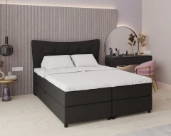 Boxspringbed NEVADA - comfortbed met opbergruimte, tweepersoonsbed, 160x200, stof Otis 19 - zwart