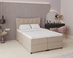 Boxspringbed NEVADA - comfortbed met opbergruimte, tweepersoonsbed, 140x200, stof Fancy 11 - bruin