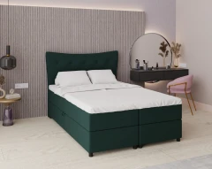 Boxspringbed NEVADA - comfortbed met opbergruimte, tweepersoonsbed, 140x200, stof Fancy 39 - donkergroen