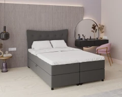 Boxspringbed NEVADA - comfortbed met opbergruimte, tweepersoonsbed, 140x200, stof Faro 4 - grijs