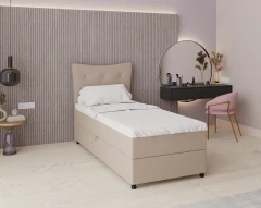 Boxspringbed NEVADA - comfortbed met opbergruimte, eenpersoonsbed, 90x200, stof Fancy 11 - Bruin