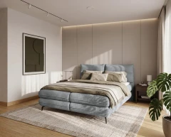 Boxspringbed VERSE - Donkergrijs, Artico Steel, 160x200, Topper VISCO