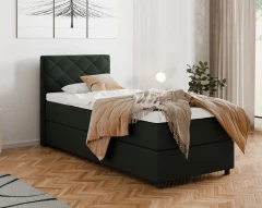 Diamaro 90x200 cm met bedlade en topper - donkergroen