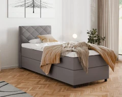 Diamaro 90x200 cm met bedlade en topper - donkergrijs
