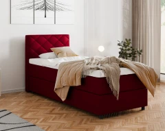 Diamaro 90x200 cm met bedlade en topper - rood
