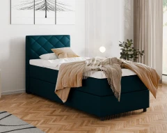 Diamaro 90x200 cm met bedlade en topper - donkerturquoise