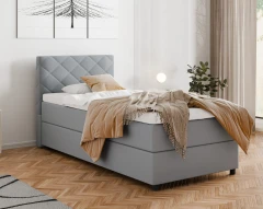 Diamaro 100x200 cm met bedlade en topper - lichtgrijs