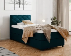 Diamaro 100x200 cm met bedlade en topper - donkerturquoise