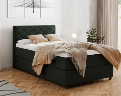 Diamaro 120x200 cm met bedlade en topper - donkergroen