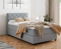 Diamaro 120x200 cm met bedlade en topper - lichtgrijs
