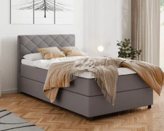 Diamaro 120x200 cm met bedlade en topper - donkergrijs
