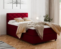 Diamaro 120x200 cm met bedlade en topper - rood
