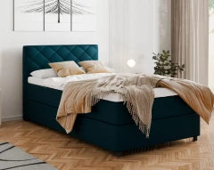 Diamaro 120x200 cm met bedlade en topper - donkerturquoise