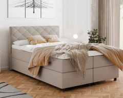 Diamaro 140x200 cm met bedlade en topper - donkerbeige