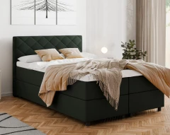 Diamaro 140x200 cm met bedlade en topper - donkergroen