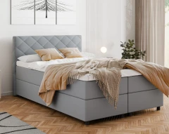 Diamaro 140x200 cm met bedlade en topper - lichtgrijs