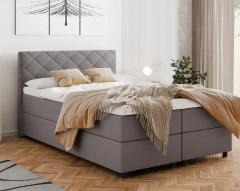 Diamaro 140x200 cm met bedlade en topper - donkergrijs