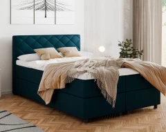 Diamaro 140x200 cm met bedlade en topper - donkerturquoise