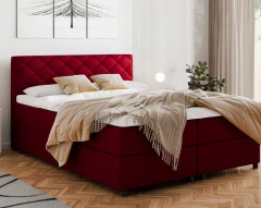 Diamaro 160x200 cm met bedlade en topper - rood