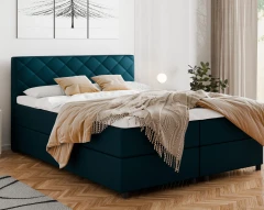 Diamaro 160x200 cm met bedlade en topper - donkerturquoise