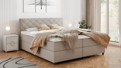 Diamaro 180x200 cm met bedlade en topper - donkerbeige