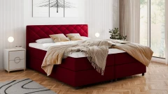 Diamaro 180x200 cm met bedlade en topper - rood