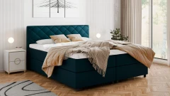 Diamaro 180x200 cm met bedlade en topper - donkerturquoise