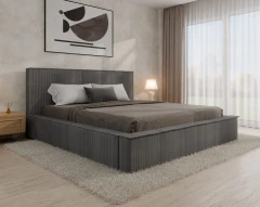Gestoffeerd bed SANA – modern bed met bedlade 180x200 donkergrijs