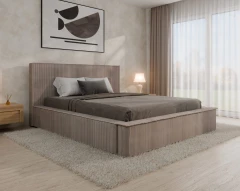 Gestoffeerd bed SANA – modern bed met bedlade 160x200 Cappuccino
