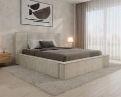 Gestoffeerd bed SANA – modern bed met bedlade 160x200 vanille