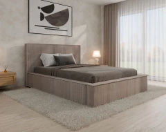 Gestoffeerd bed SANA – modern bed met bedlade 140x200 Cappuccino
