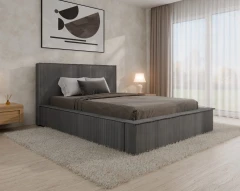Gestoffeerd bed SANA – modern bed met bedlade 140x200 Donkergrijs