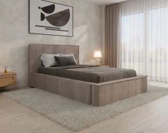 Gestoffeerd bed SANA – modern bed met bedlade 120x200 Cappuccino