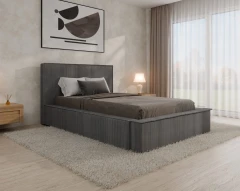 Gestoffeerd bed SANA – modern bed met bedlade 120x200 Donkergrijs