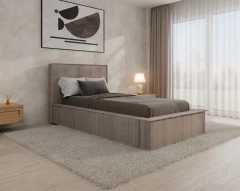 Gestoffeerd bed SANA – modern bed met bedlade 90x200 cappuccino