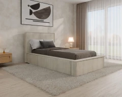 Gestoffeerd bed SANA – modern bed met bedlade 90x200 vanille