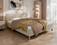 Gestoffeerd bed ALMORE – elegant gestoffeerd bed, beige, Aston 02, 160x200