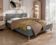 Gestoffeerd bed ALMORE – elegant gestoffeerd bed, grijs, Aston 13, 160x200