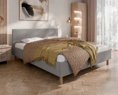 Gestoffeerd bed ALMORE elegant gestoffeerd bed - grijs, Haiti 13, 160x200