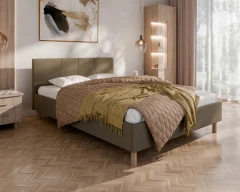 Gestoffeerd bed ALMORE elegant gestoffeerd bed - grijs, Haiti 07, 140x200