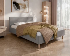 Gestoffeerd bed ALMORE elegant gestoffeerd bed - grijs, Haiti 13, 140x200