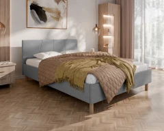 Gestoffeerd bed ALMORE – elegant gestoffeerd bed, grijs, Sawana 21, 140x200