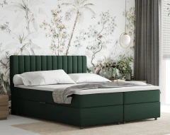 Boxspringbed EVEREST 160x200 met bedlade - stof donkergroen (bekleding Fancy 39)