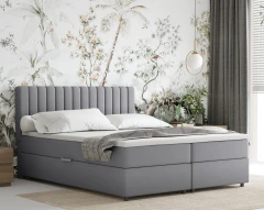 Boxspringbed EVEREST 160x200 met bedlade - stof donkergrijs (bekleding Fancy 90)