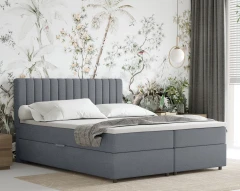 Boxspringbed EVEREST 160x200 met bedlade - stof grijs (bekleding Faro 4)