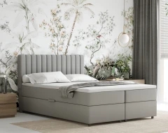 Boxspringbed EVEREST 140x200 met bedlade - stof lichtgrijs (bekleding Fancy 85)