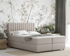 Boxspringbed EVEREST 140x200 met bedlade - stof donkerbeige (bekleding Fancy 11)