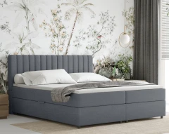 Boxspringbed EVEREST 180x200 met bedlade - stof grijs (bekleding Faro 4)