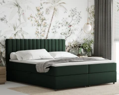 Boxspringbed EVEREST 180x200 met bedlade - stof donkergroen (bekleding Fancy 39)